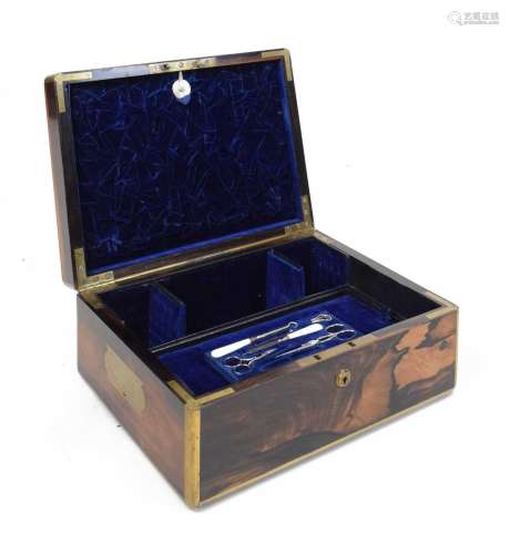 Victorian brass bound coromandel box