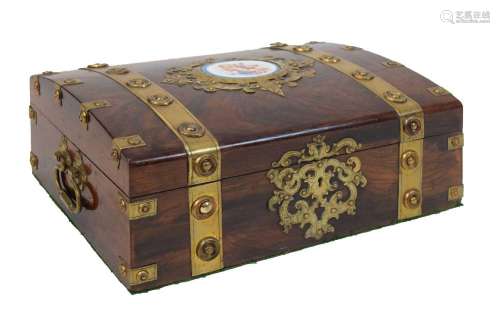 Brass mounted rosewood box