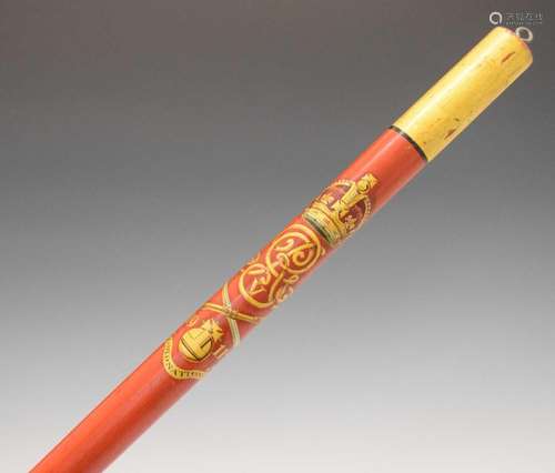 George V red gilt Coronation staff