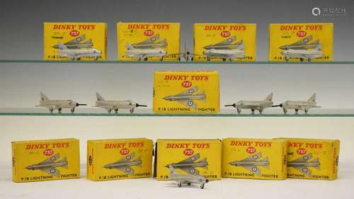 Dinky Toys - Ten boxed 737 P.IB Lightning Fighter diecast mo...