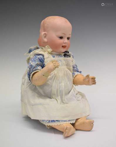 German bisque head two face character doll