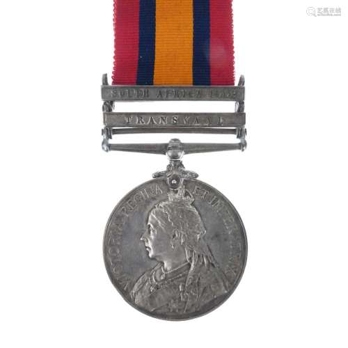 Queens South Africa Medal 1899-1902 and ephemera