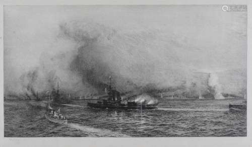 After William Lionel Wyllie (1851-1931) etching Battle of Ju...