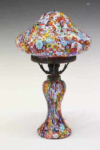 Italian millefiore glass table lamp