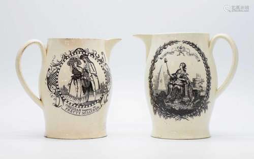 Two English creamware jugs