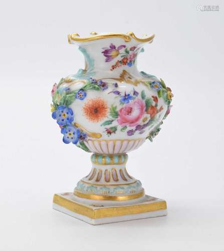 Meissen flower-encrusted miniature vase