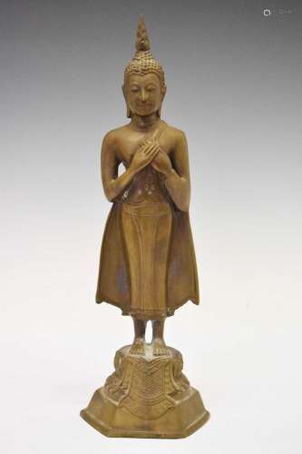 Early 20th Century Thai bronze standing figure of Buddha