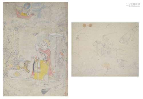 Two 19th Century Indian Mughal School studies