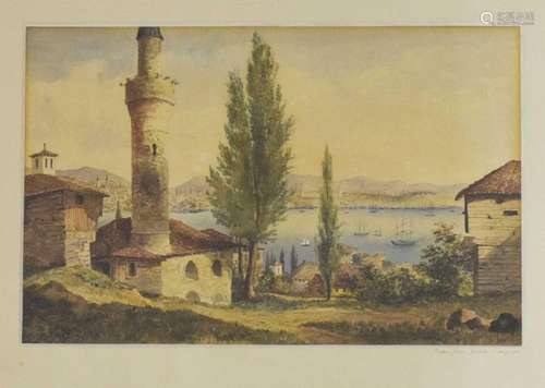 Mid 19th Century watercolour Scutari from Galata, 1855