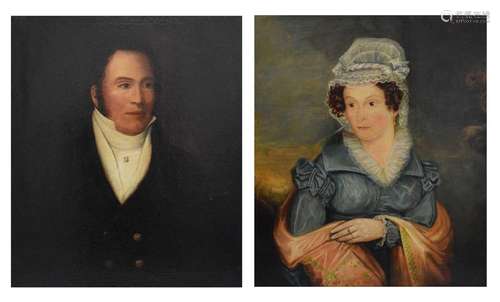 Trafalgar Interest - pair of 19th Century oil portraits, Jam...