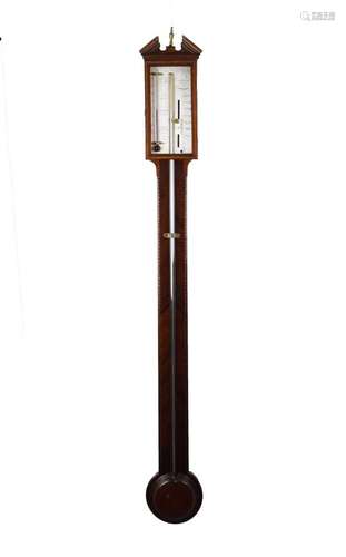 Early 19th Century inlaid mahogany stick barometer, J. B. Po...