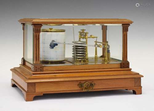 Short & Mason barograph with eight-tier vacuum in column...