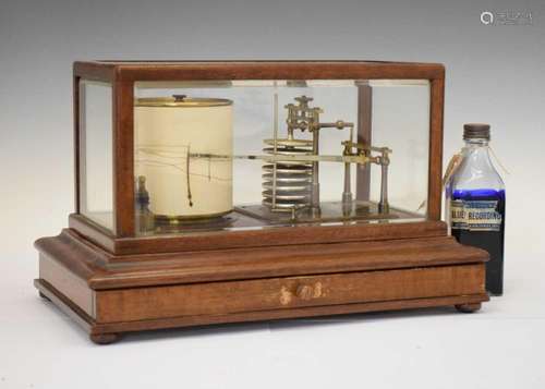 Early 20th Century oak-cased barograph