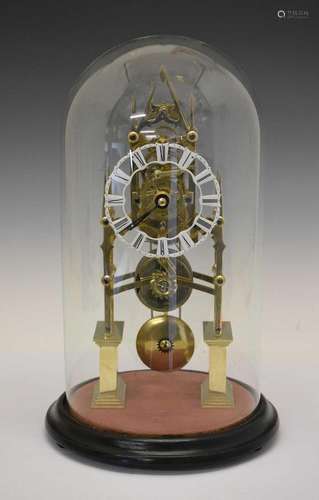 Victorian single fusee skeleton timepiece with dome