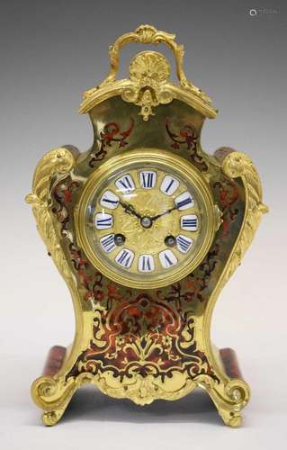 Samuel Marti - French red boulle mantel clock