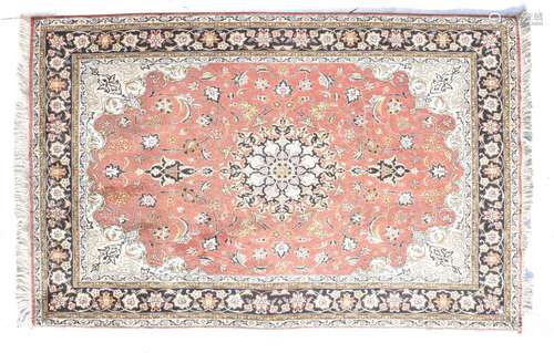 Persian wool rug, pink ground