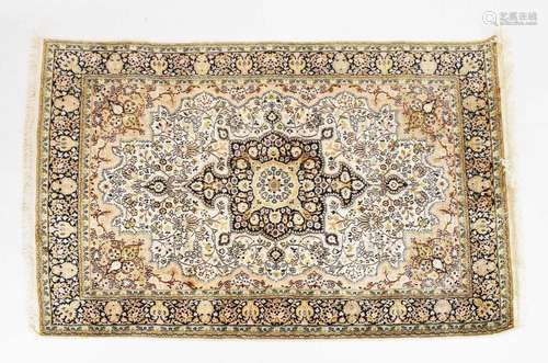 Middle Eastern silk on wool rug