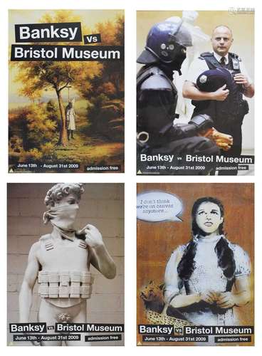 Four framed Banksy v Bristol Museum posters