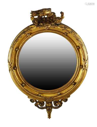 Gilt frame convex mirror