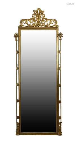 19th Century gilt gesso wall mirror