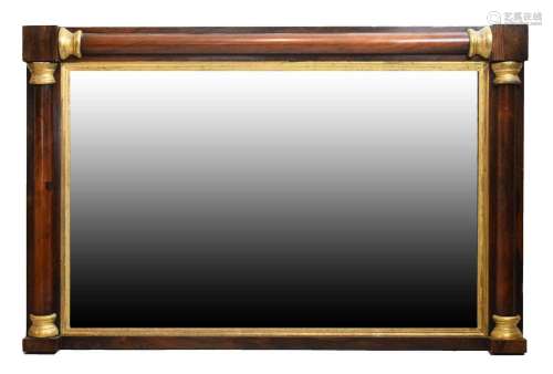 Early to mid 19th Century rosewood overmantel mirror