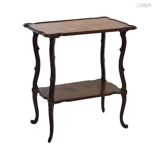 Early 20th Century inlaid two-tier occasional table with sig...