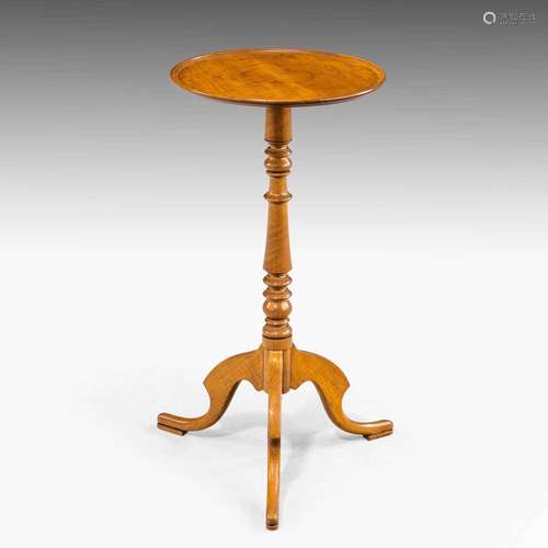 Satinwood pedestal wine table