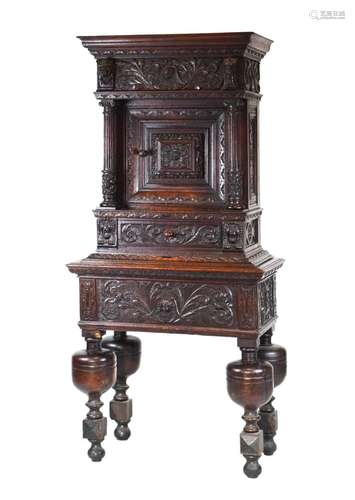 Flemish oak cabinet on stand