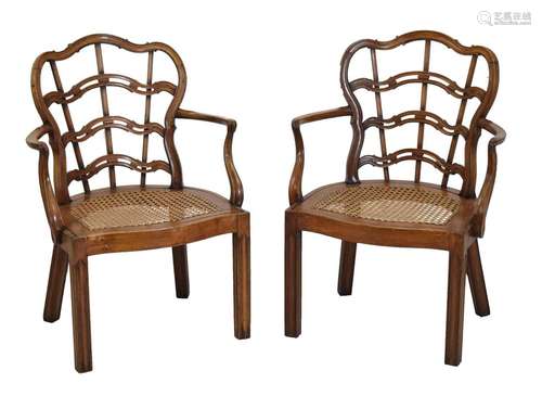 Pair of cane-seated chairs circa 1900