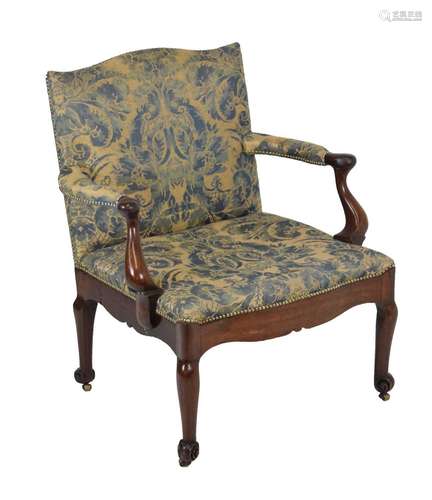 Fruitwood open armchair, circa 1800