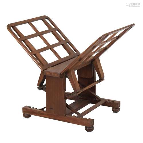 19th Century mahogany adjustable folio stand