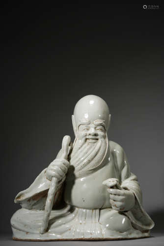 寿星雕瓷坐像