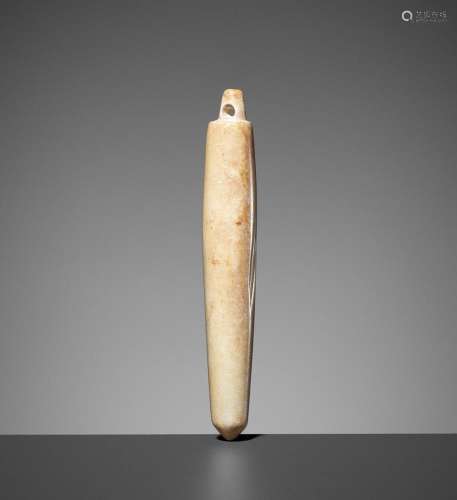 AN AWL-SHAPED ‘CHICKEN BONE’ JADE PENDANT, LIANGZHU CULTURE