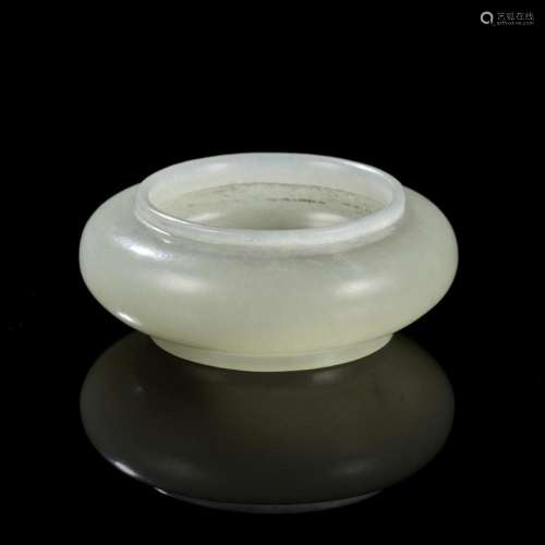 A SMALL WHITE JADE MINIATURE WATER POT, 18TH CENTURY