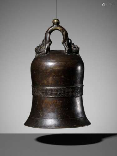 A BRONZE TEMPLE BELL, LATE MING TO EARLY QING DYNASTY