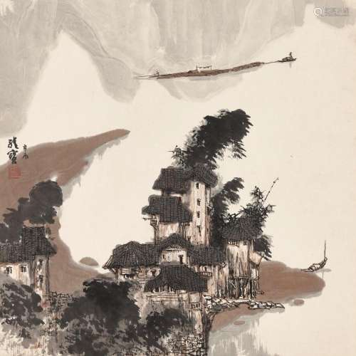 ‘WATER AND RIVER LANDSCAPE’, BY WANG WEIBAO (B. 1942), DATED...