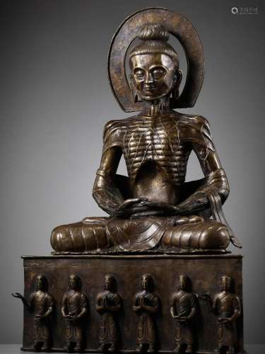 A BRONZE FIGURE OF THE ASCETIC BUDDHA, THAILAND, 19TH CENTUR...