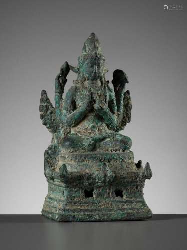 A BRONZE FIGURE OF AVALOKITESHVARA SADAKSARI, JAVA