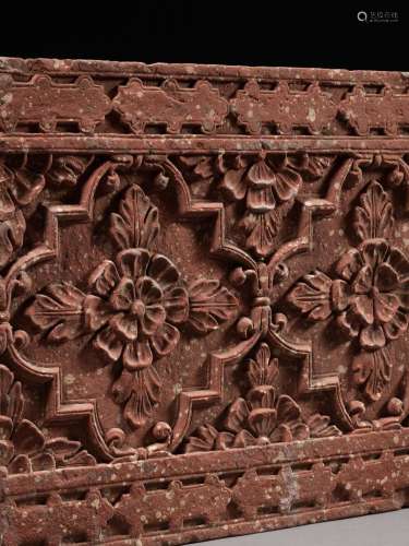 A MUGHAL RED SANDSTONE PANEL, NORTHERN INDIA, 17TH-18TH CENT...