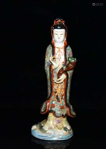 Zeng Long made plain three-color ruyi guan Yin x11cm 29 800