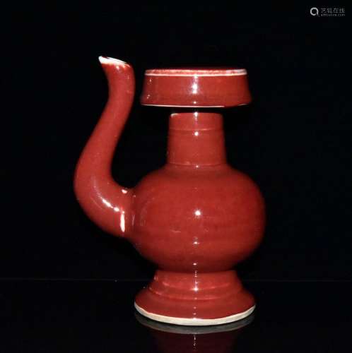 Ji red blue and white yang pot x14.5 20.5 cm 900 in hand