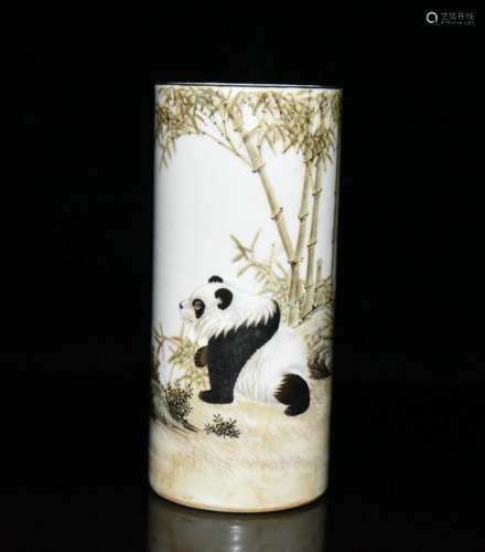 17.2 x8cm 800 bead mountain pastel panda bamboo pen containe...