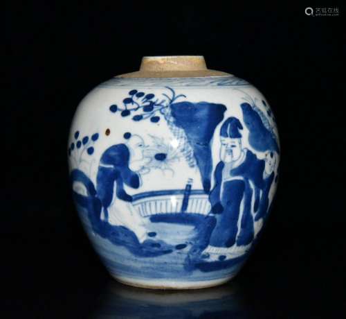 Stories of blue and white pot x10.5 11.3 cm, 390