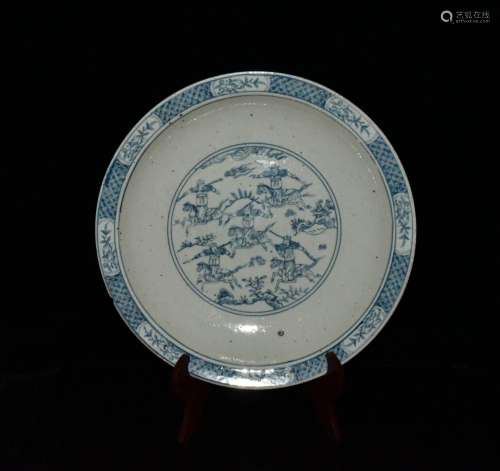 Stories of blue and white plate 7 x39. 8 cm, 900