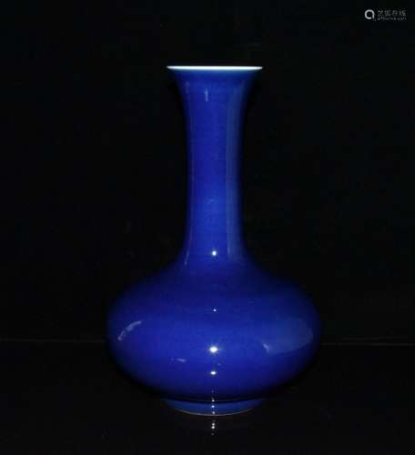 Ji blue glaze flat belly bottle x22cm 34.2 600