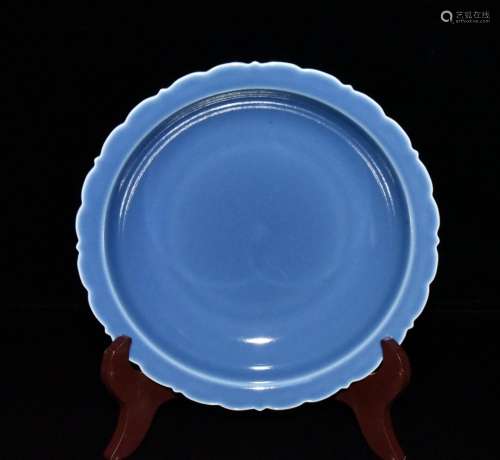 Sky blue glaze plate of 5 x22cm300