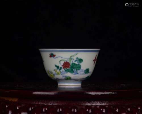 Chenghua bucket color yang lotus lotus pond grain cup 600 4....