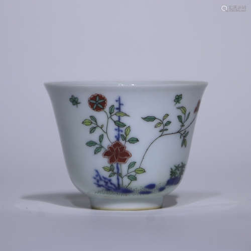 A DouCai 'floral' cup