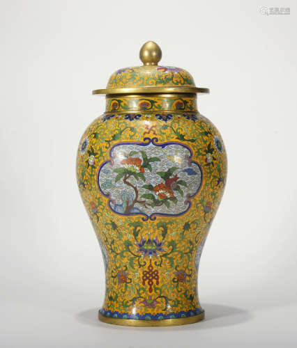 A Cloisonne enamel jar and cover