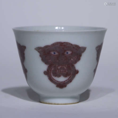 A copper-red-glazed cup